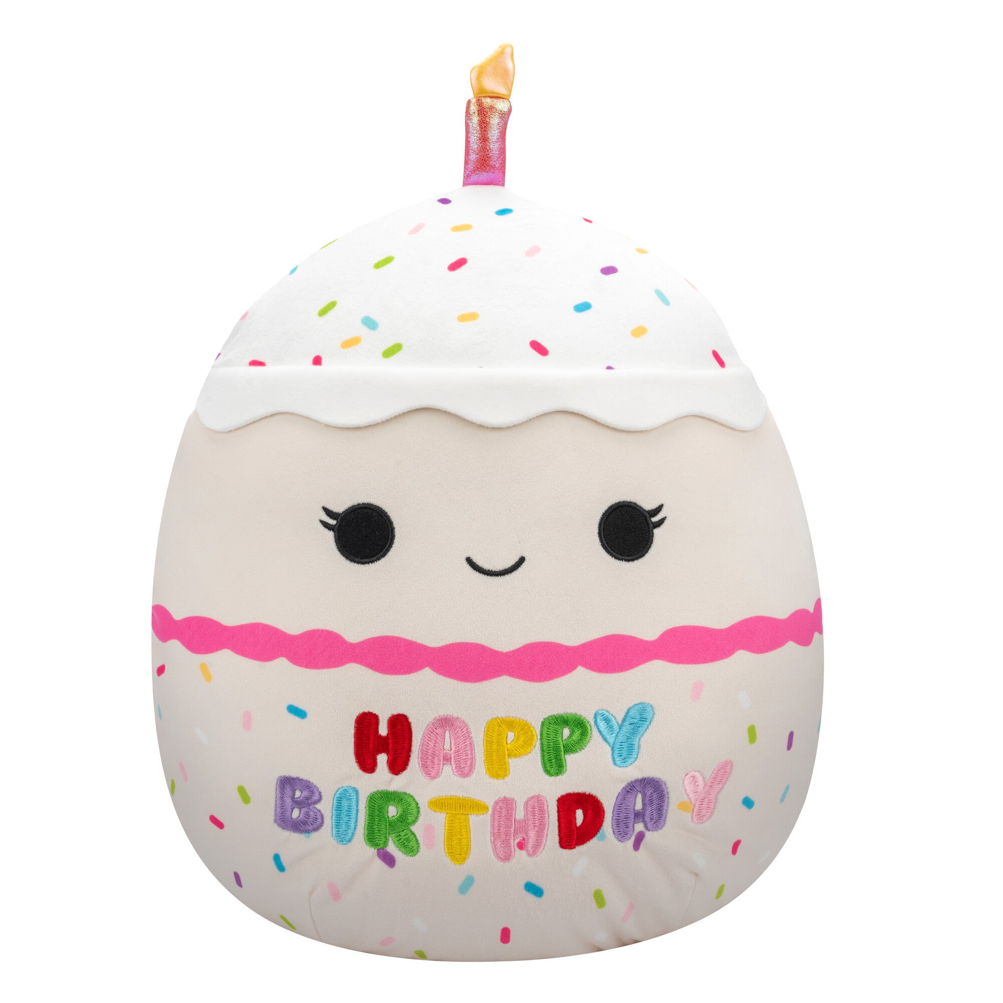 14-Inch Lyla Vanilla Birthday Cake With Rainbow Sprinkles Embroidery